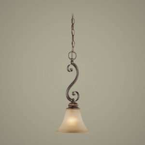 Kingsley Collection 1 Light 19 Century Bronze Mini Pendant with Glass 