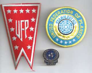 Star Trek UFP/United Federation Patch & Pin Set of 3  