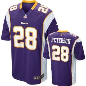  Adrian Peterson Youth Jersey: Home Purple Game Replica #28 