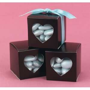  Mocha Heart Window Favor Boxes   Personalized: Health 