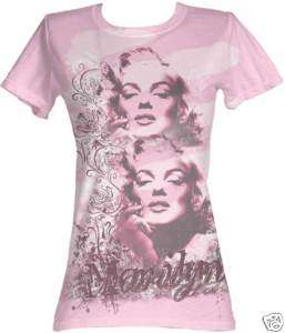 Marilyn Monroe Pink Two Faces Juniors Ladies T Shirt  
