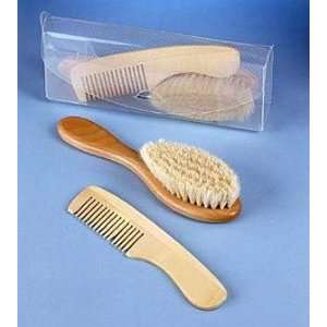 Baby Hair Care Set   Wooden Lambs Wool Brush and Comb BERRYSWEETSTUFF 