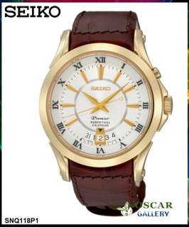 SEIKO PREMIER SNQ118P1 GOLD PLATED STEEL CASE   MENS WATCH NEW 2 