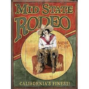 Mid State Rodeo Vintage Wood Sign