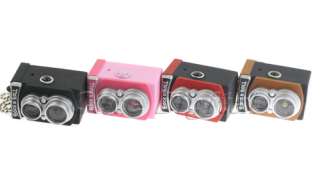 Mini Camera Figure Toy Flash Keychain Pendant Charm Twin Lens  