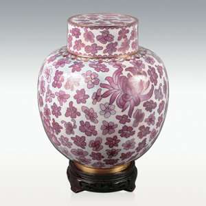 Great Wall Pink Cloisonne Cremation Urn   Large   