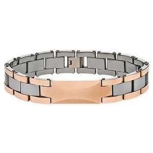  Mens Tungsten and Pink Tungsten Bracelet: Jewelry