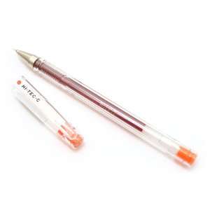   Hi Tec C Gel Ink Pen   0.3 mm   Basic Colors   Orange