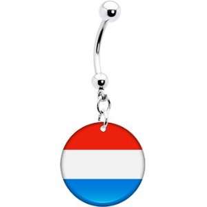 Luxembourg Flag Belly Ring