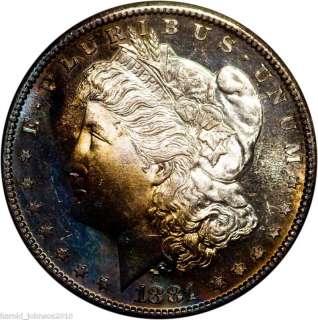 1881 S $1 Morgan Dollar Gem BU Artificial Toned Gem  
