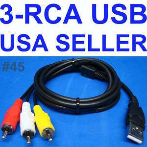 USB TO 3 RCA MALE AV HDD HDTV HD TV DVR PLAYER BLUE RAY  