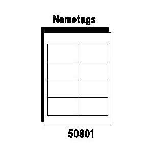    White Nametags, 8 up   100 Sheets / 800 Labels