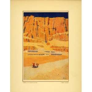  1914 Jules Guerin Temple Dier el Bahari Luxor Egypt   Orig 