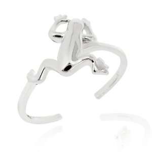  Sterling Silver Jumping Frog Toe Ring: Jewelry