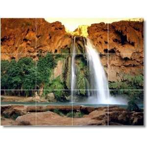 Waterfalls Picture Ceramic Tile Mural W098  18x24 using (12) 6x6 