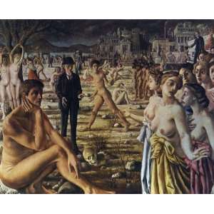  Hand Made Oil Reproduction   Paul Delvaux   24 x 20 inches 