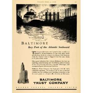  1929 Ad Baltimore Trust Company Building Plant Maryland 
