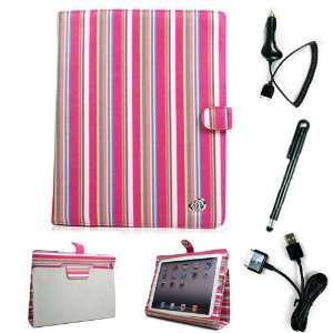  Magenta Stripes Melrose Canvas Case with Magnetic Closure 