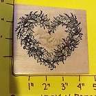 PSX Rubber Stamp K 244 Floral Heart Wreath Roses & Tuli