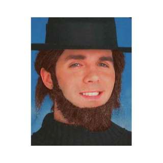    Deluxe Brown Colonial Settler Pilgrim Amish Costume Beard Clothing