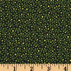 44 Wide Colonial Poison Green & Cheddar Berry Sprigs Green Fabric By 