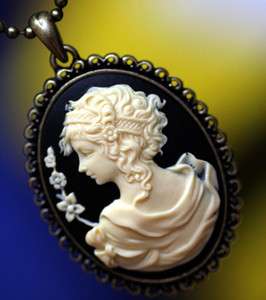 Atlantis Lady & Flower Cameo Top Quality Pendant Necklace Good for 