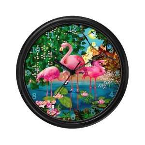  Flamingo Paradise Clock Tree Wall Clock by 