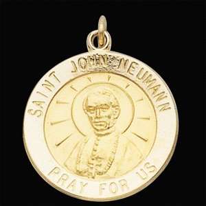  14k St. John Neumann Medal 15mm/14kt yellow gold Jewelry