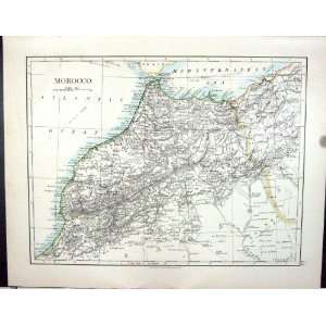  Johnston Map 1906 Morocco Africa Gibraltar Bahaira Egypt 