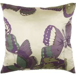  T 3789 18 Decorative Pillow in Cream / Violet [Set of 2 