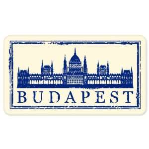 Budapest travel vinyl window bumper suitcase sticker 6 in x 3 in