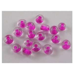 Jewelry Making 1 OZ of 6/0 Glass Seed Beads, Inside Colours, Fuchsia 