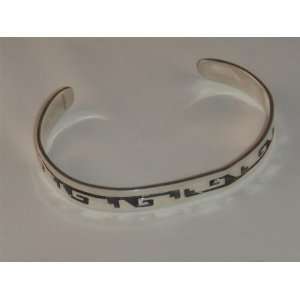  Hopi Silver Overlaid Cuff Bracelet   BR 0004: Sports 