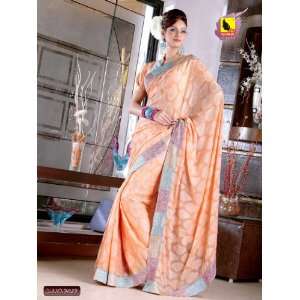    Stylish Indian Designer Peach Color Saree/Sari: Everything Else