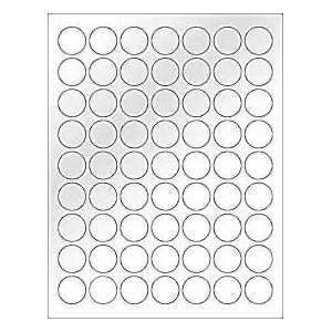  (6 SHEETS) 378 1 Blank Round Circle Clear MATTE (Transparent 