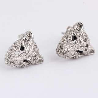 New Fashion Cute Silver Leopard Heart Ear Stud Earring Condition 