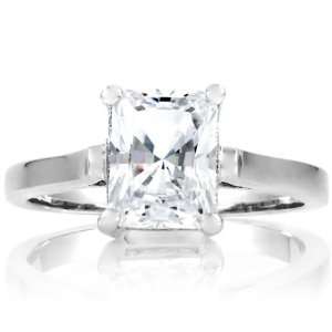   Signity CZ Engagement Ring   Radiant Emerald Cut Emitations Jewelry