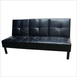 Click Clack Faux Leather Sofa in Black OUR SKU# HMC1729 MPN: 12386 