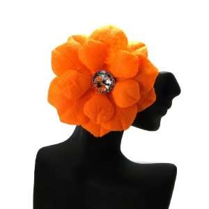 Basketball Wives POParazzi Inspired LG Flower Cloth Earrings HE1170ORG 