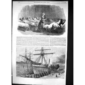  1855 Nightingale War Hospital Scutari Burning Ship 