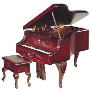  Dollhouse Miniature Louis XV Look Grand Piano with Stool: Toys & Games