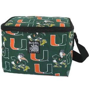  Miami Hurricanes Green Logo Print Lunch Box Cooler: Sports 