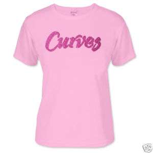 NEW* CURVES PINK BREAST CANCER AWARNESS TEE SIZE L  