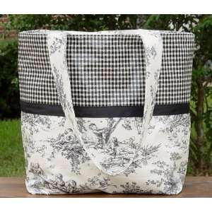  Black Toile Laminated Diaper Bag from Hottie Tottie Designs Baby