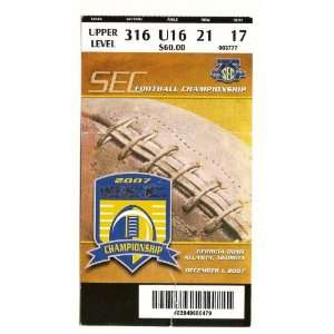 2007 SEC Championship Game Ticket LSU Tennessee 