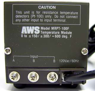 AWS MRPT 100F Temperature Module & XR 4000 Chart Recorder Monitor 