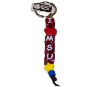   State Bulldogs Beaded Keychain I Luv MSU