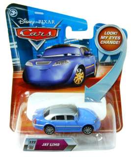 Disney Pixar Cars 1:55 Scale Vehicle Lenticular Eyes: Jay Limo *New 