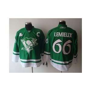 Lemieux #66 NHL Pittsburgh Penguins Green Hockey Jersey Sz56:  
