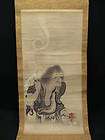 D906 Vintage hanging scroll Hermit on donkey by Great Chikanobu Kano 